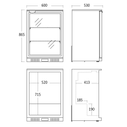 Réfrigérateur-vitrine 105L BB141HBA