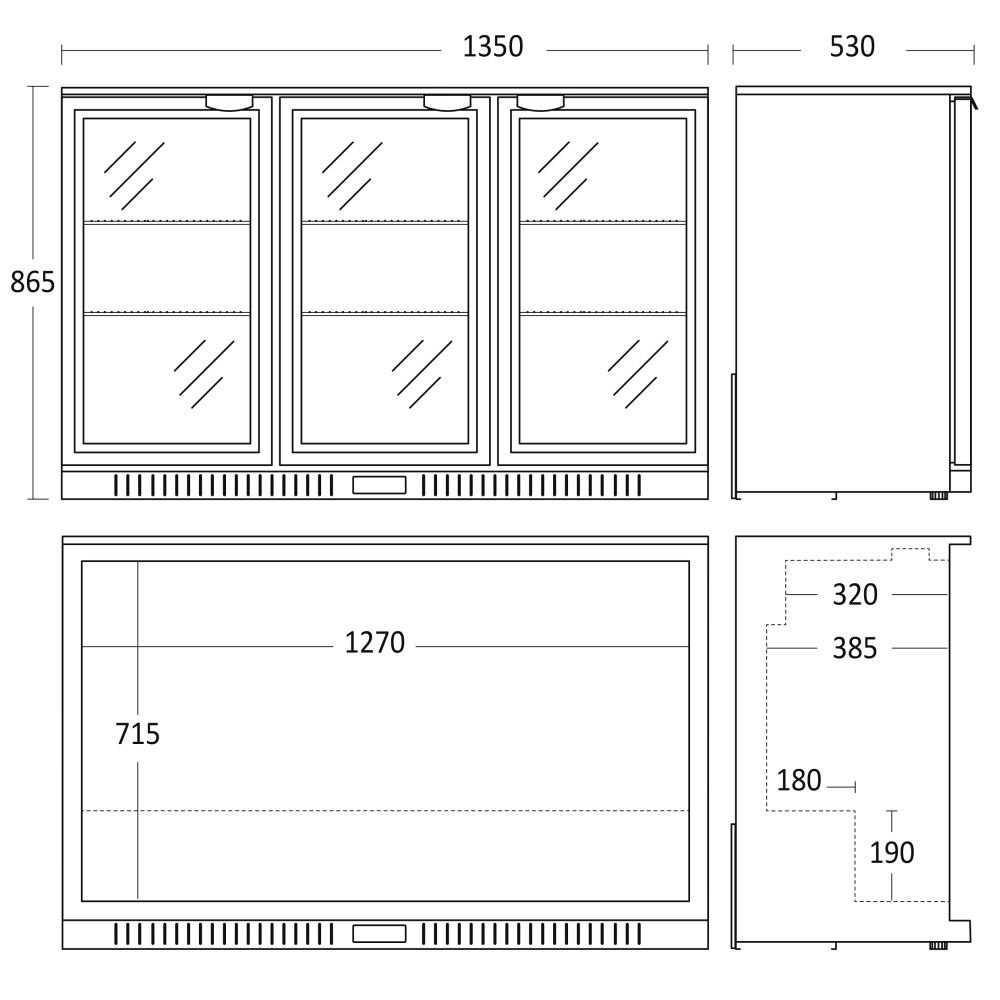 Réfrigérateur-vitrine 254L BB311HBA (26311010000BB311HBA)