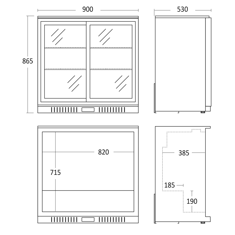 Réfrigérateur-vitrine 158L SC 211 SLE (26310211SLE110000)