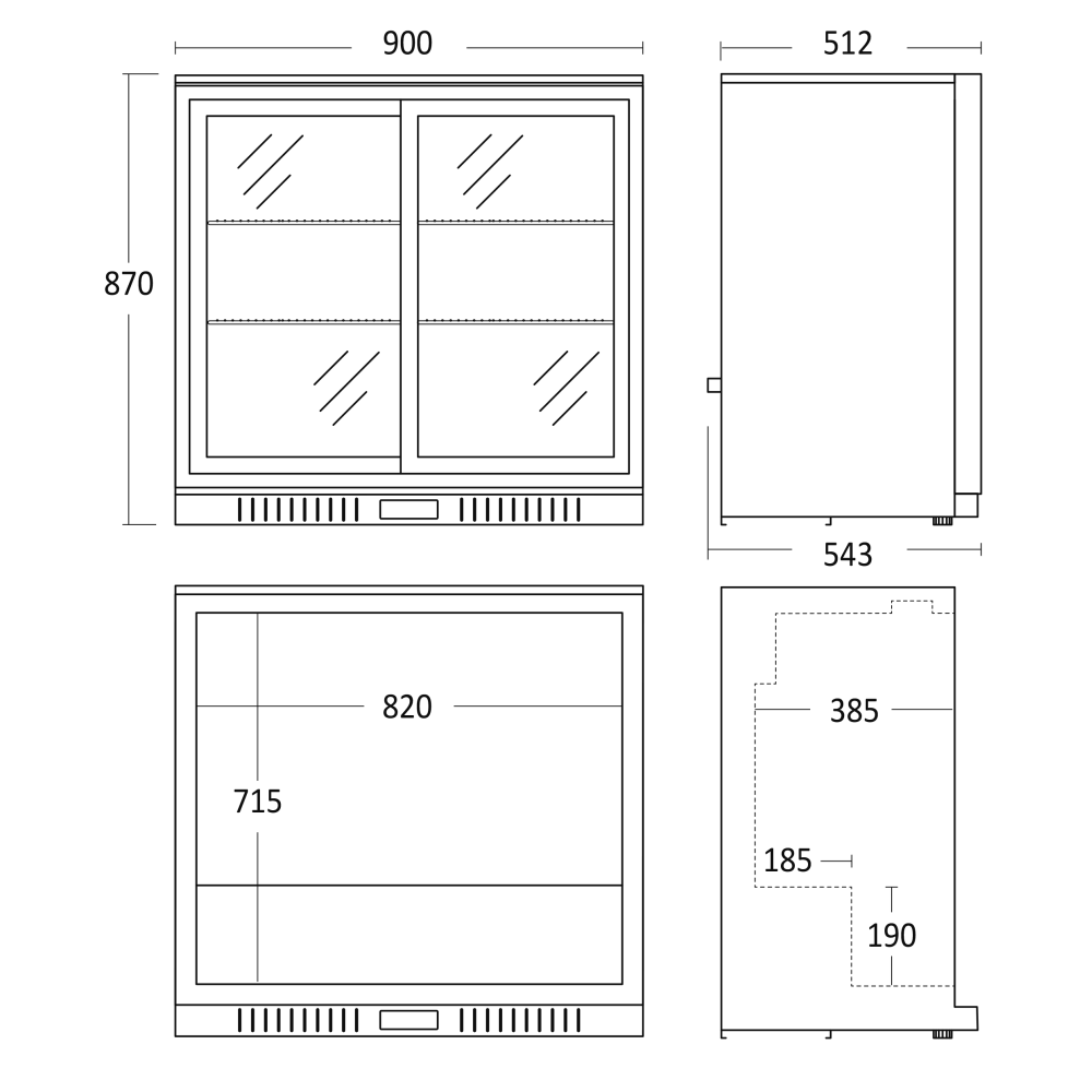 Réfrigérateur-vitrine 158L BB211SLBB (26311010000BB211SLBB)
