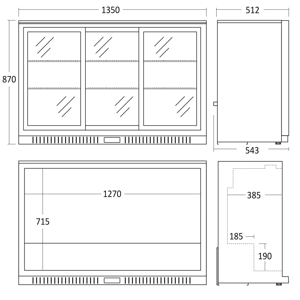 Réfrigérateur-vitrine 254L BB311SLBB (26311010000BB311SLBB)
