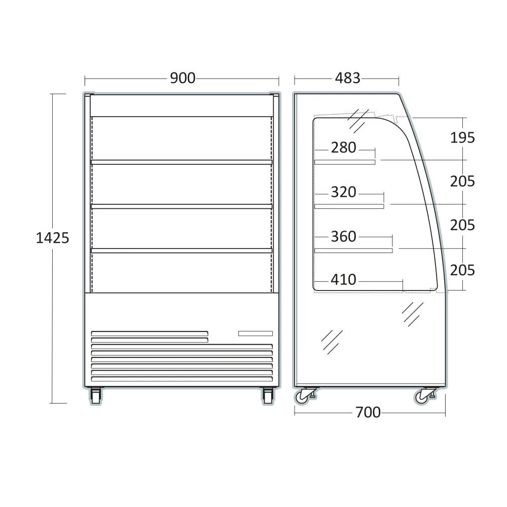 Vitrine froide 209L OFC90B (263114OFC90B)