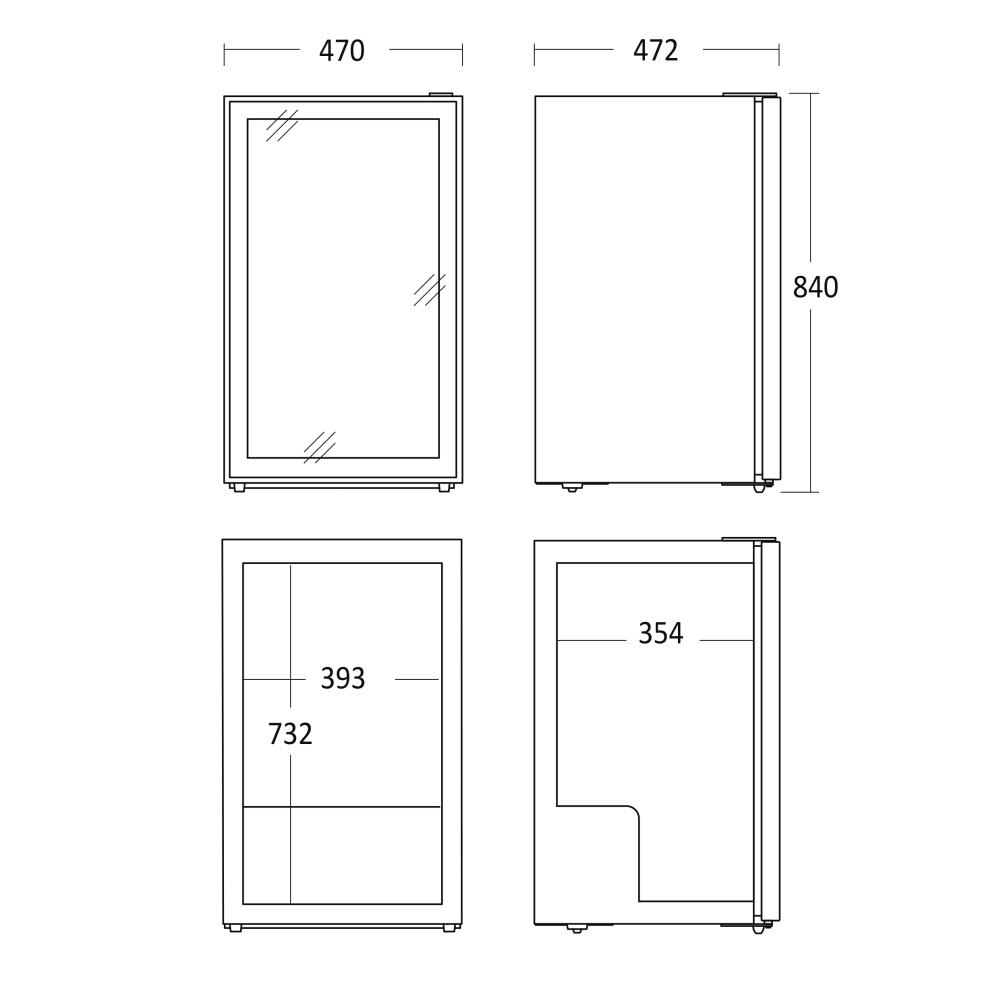 Réfrigérateur-vitrine 88L DC98BB (35311110000DC98BB)