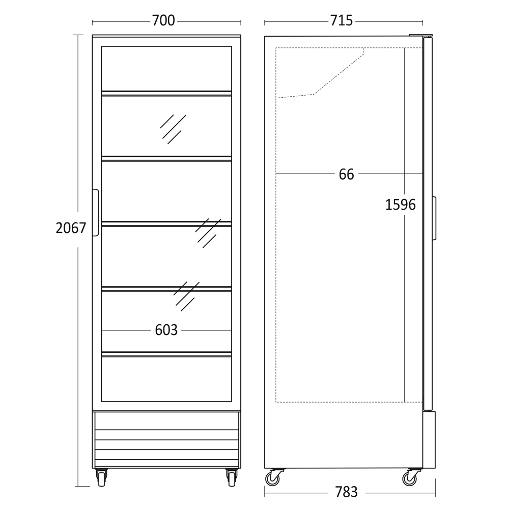 Réfrigérateur vitrine, noir 498L SD 726 BE (26310726BE10000)