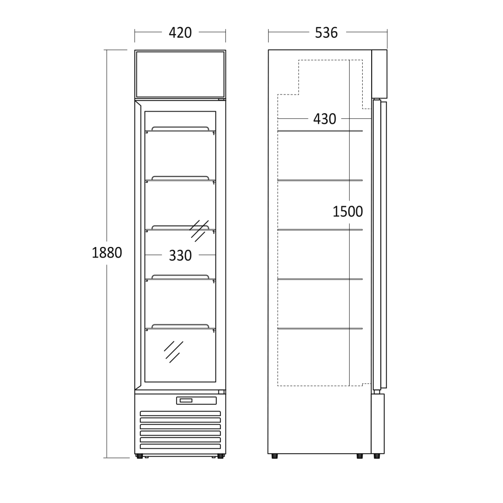 Réfrigérateur vitrine 155L DCC159BD (263111DCC159BD)