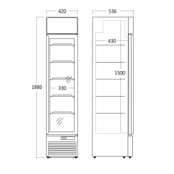 Réfrigérateur vitrine 155L DCC159BD
