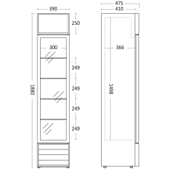 Réfrigérateur vitrine, blanc 133 L SD 217 E