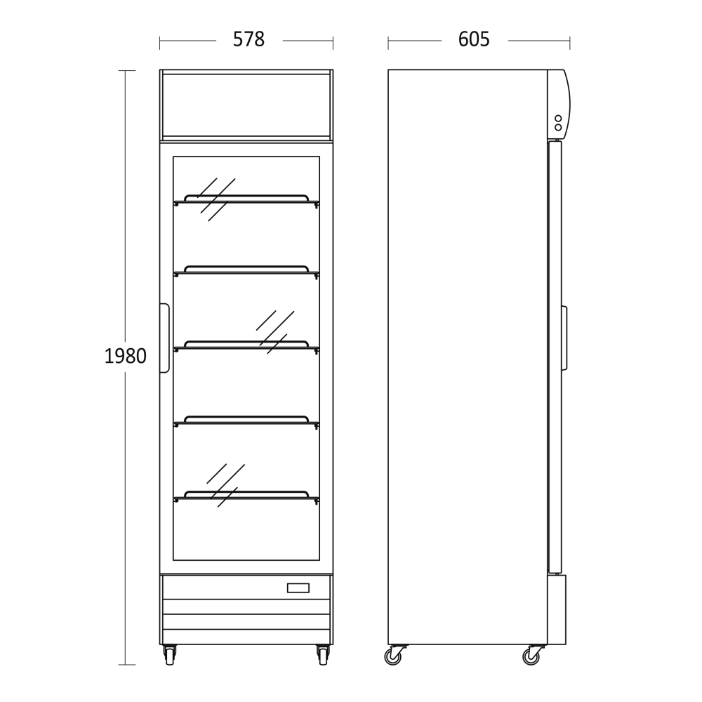 Réfrigérateur vitrine, blanc 280L SD 417 E (26310417E110000)