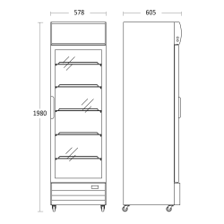 Réfrigérateur vitrine, noir 280 L SD 417 BE