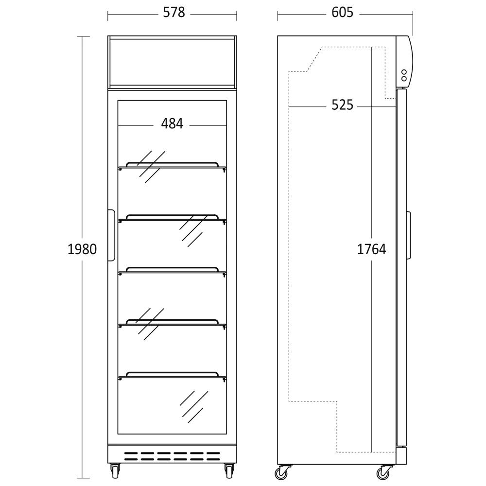 Réfrigérateur vitrine, blanc 360L SD 420 E (26310420E110000)