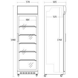 Réfrigérateur vitrine, blanc 360L SD 420 E