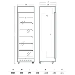 Réfrigérateur vitrine 274L DCC360BD
