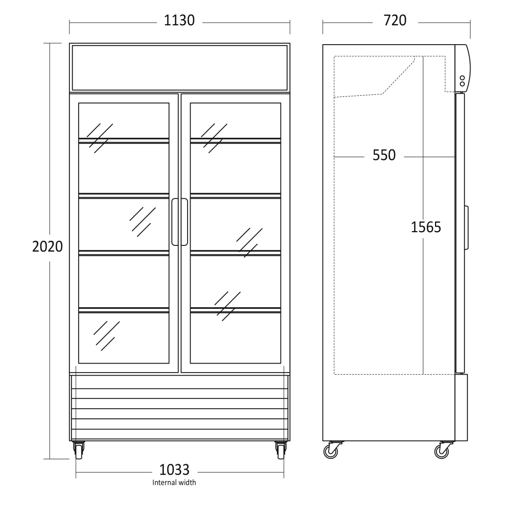 Réfrigérateur vitrine, blanc 758L SD 1002 HE (26311002HE310000)