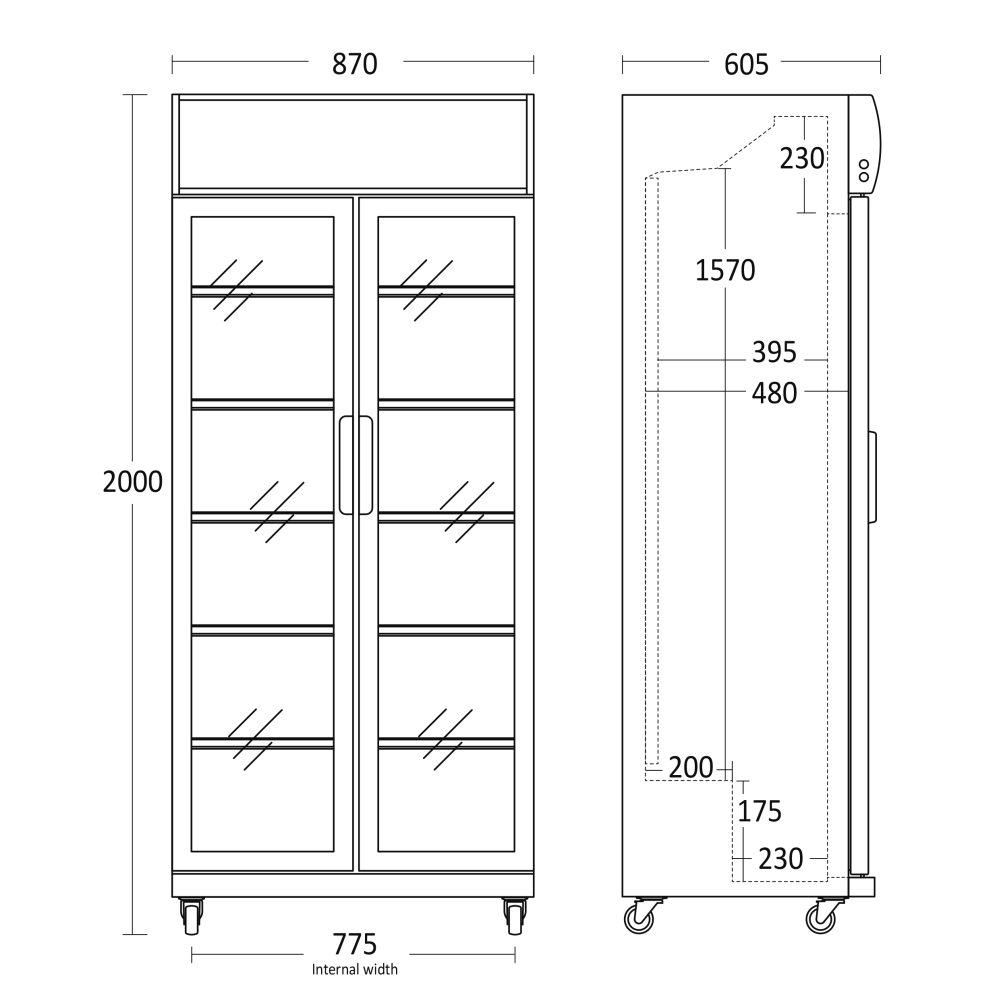 Réfrigérateur vitrine, noir 437 L SD 881 BHE (26310081BHE10000)