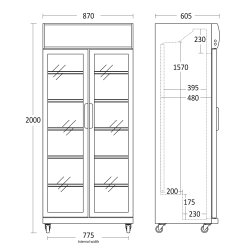 Réfrigérateur vitrine, noir 437 L SD 881 BHE