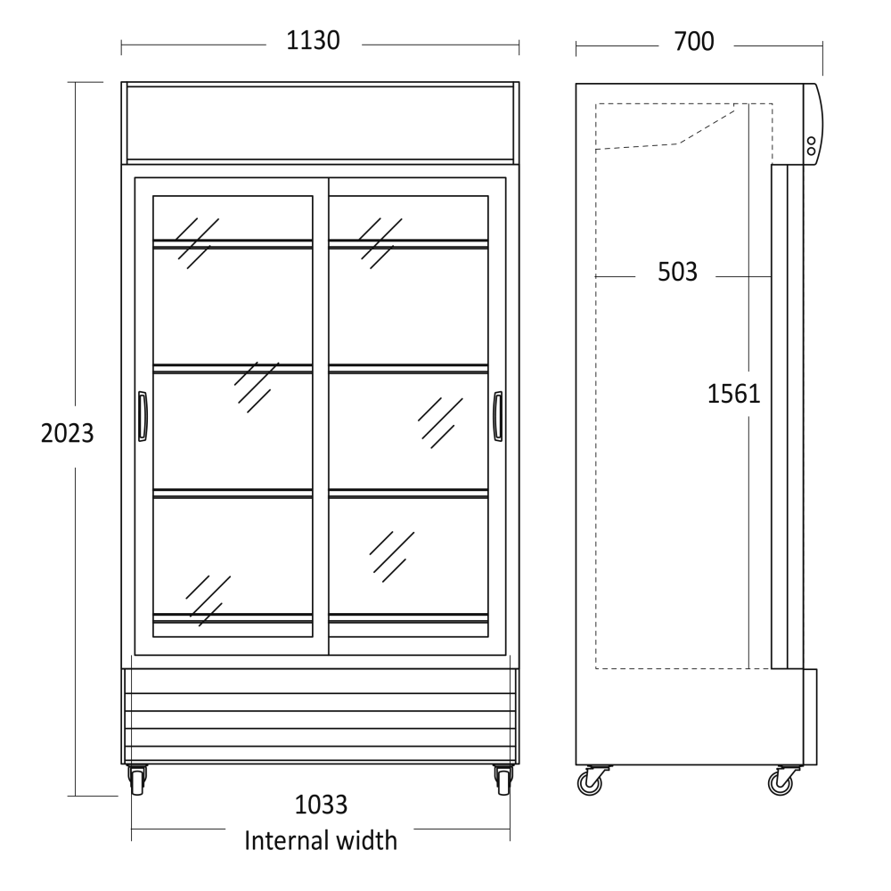 Réfrigérateur vitrine, noir, 670 L SD 1002 BSLE (26311002BSLE10000)