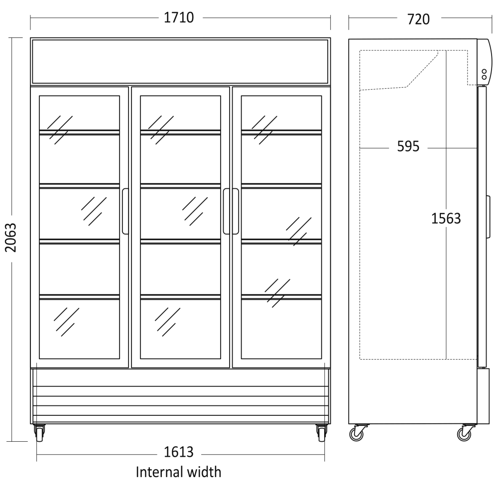 Réfrigérateur vitrine, noir 1152 L SD 1502 BHE (26311502BHE100000)