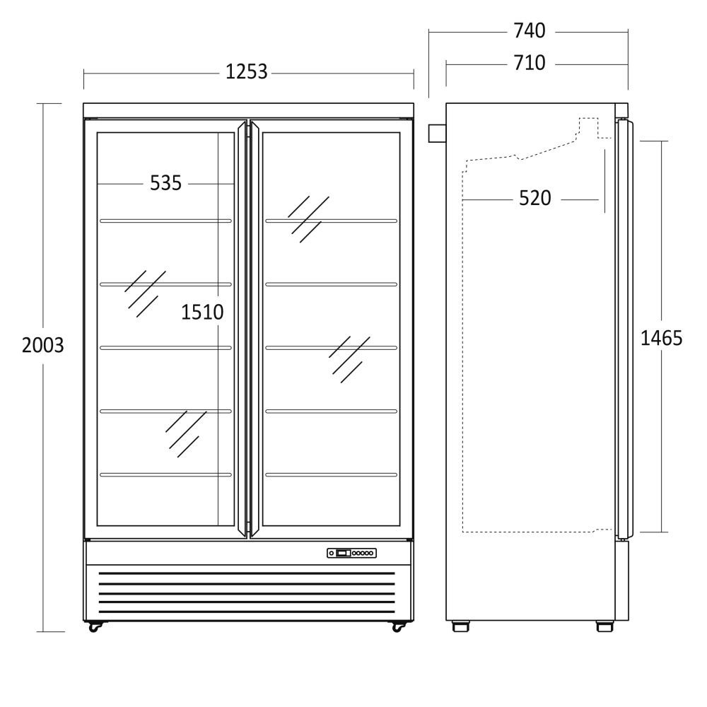 Réfrigérateur vitrine 809L DC1080BB (25311110000DC1080BB)