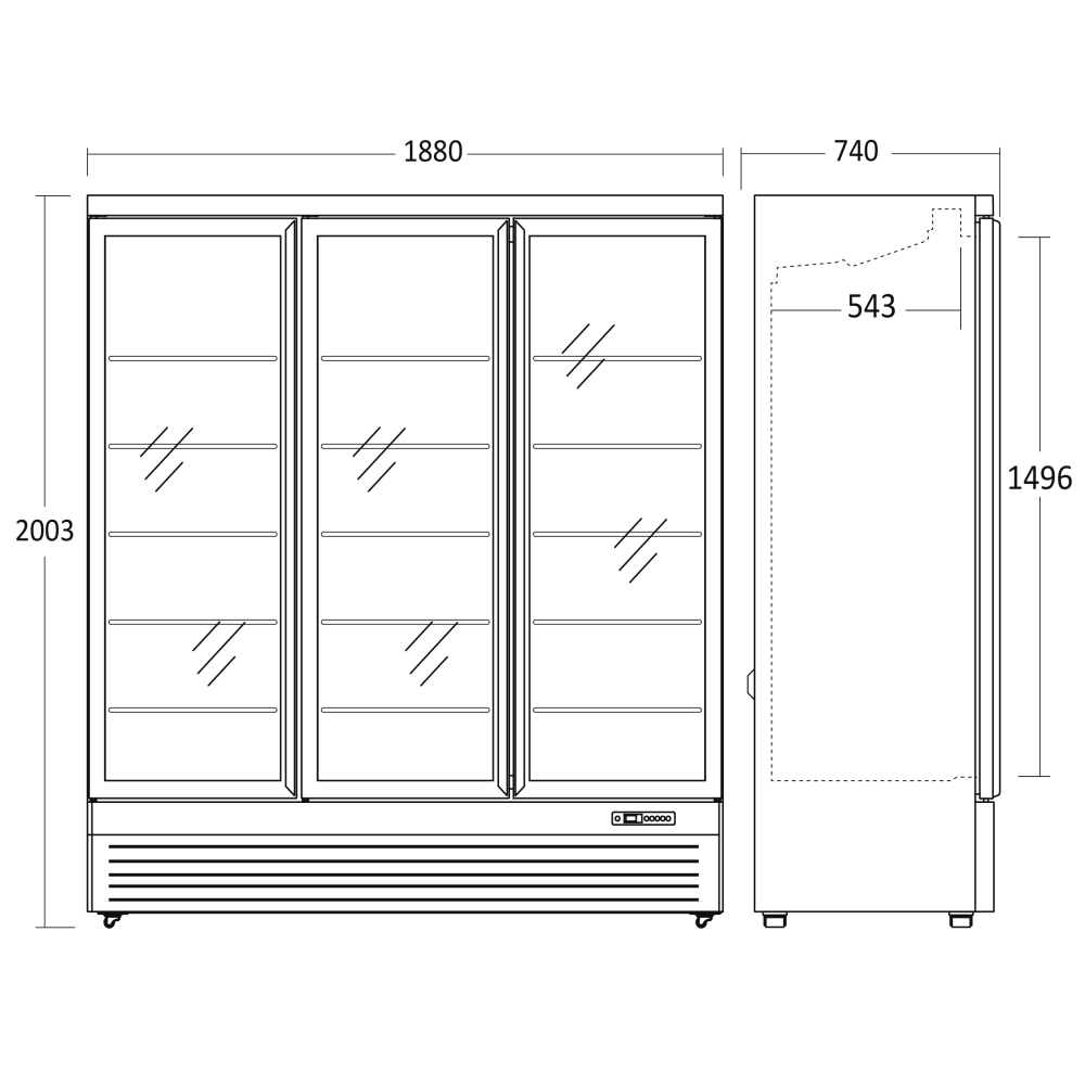 Réfrigérateur vitrine 1246L DC1664B (25311110000DC1664BB)
