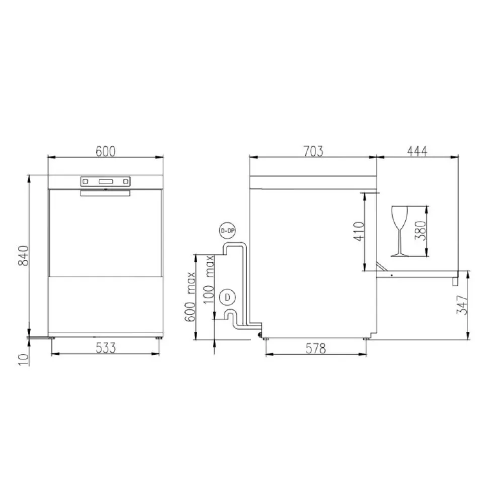 Lave-vaisselle, 500x600mm, SK 60E PRS SD (SK60EPRSSD)