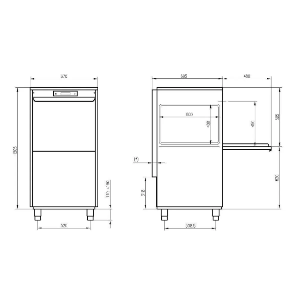 Lave-vaisselle, 500x600mm, UK 55/45 EPI PRS (UK55/45EPIPRS)