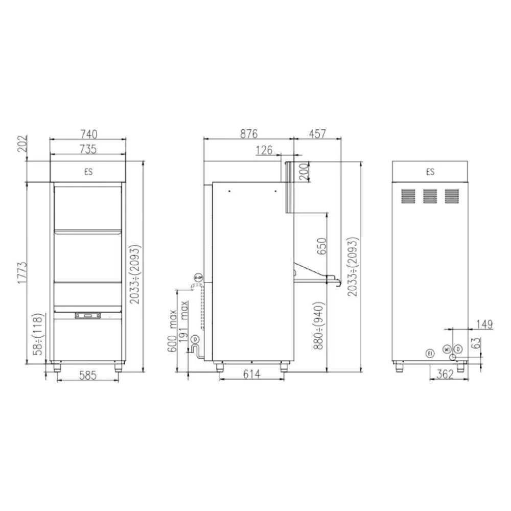 Lave-vaisselle, 565x690mm, UK 55/80 EPI ES (UK55/80EPIES)